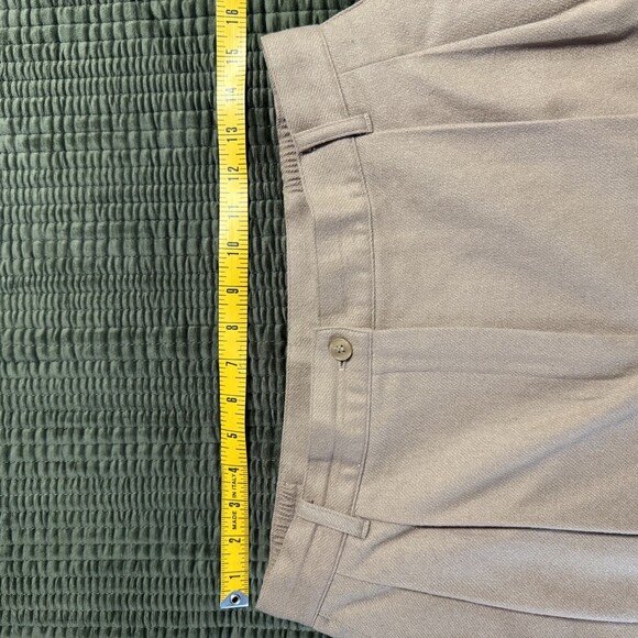 Sag Harbor Vintage Camel Brown 100% Wool High Rise Pleated Pants Size 14p petite - Picture 9 of 11